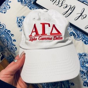 Alpha Gamma Delta sorority hat